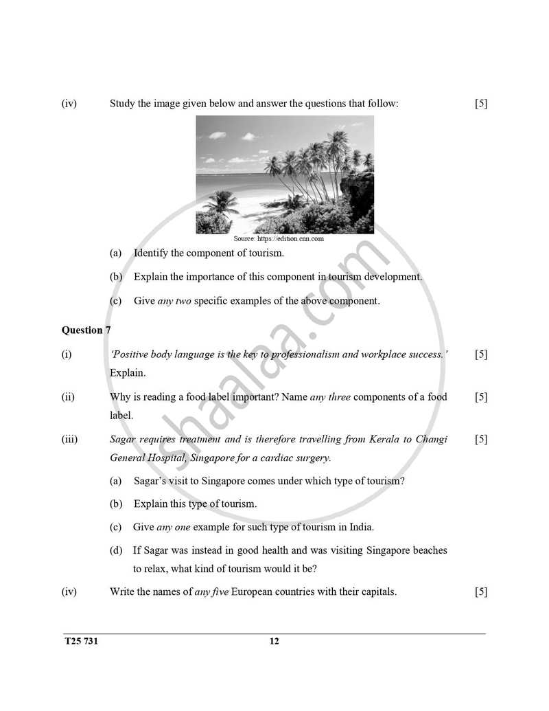 Hospitality Management 2024-2025 ICSE Class 10  - CISCE (Council for the Indian School Certificate Examinations) question paper with PDF download