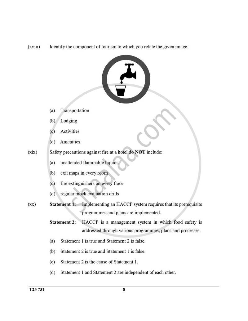 Hospitality Management 2024-2025 ICSE Class 10  - CISCE (Council for the Indian School Certificate Examinations) question paper with PDF download