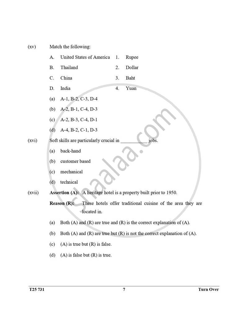 Hospitality Management 2024-2025 ICSE Class 10  - CISCE (Council for the Indian School Certificate Examinations) question paper with PDF download