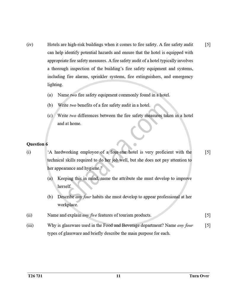 Hospitality Management 2025-2026 ICSE Class 10 - CISCE (Council for the Indian School Certificate Examinations) question paper with PDF download