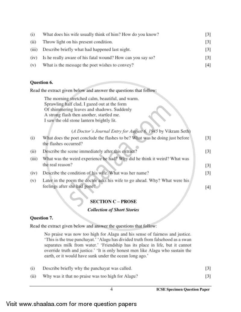 English 2 Literature In English 2016 2017 English Medium Icse Class