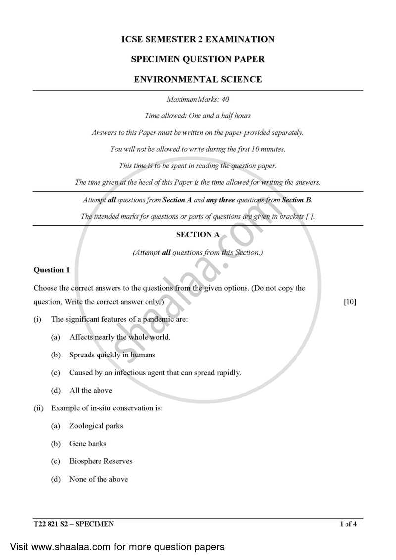 environmental education question paper 2021