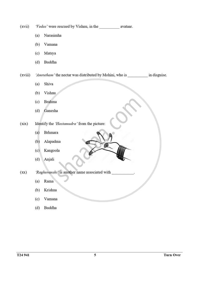 Indian Dance 2023-2024 ICSE Class 10  - CISCE (Council for the Indian School Certificate Examinations) question paper with PDF download
