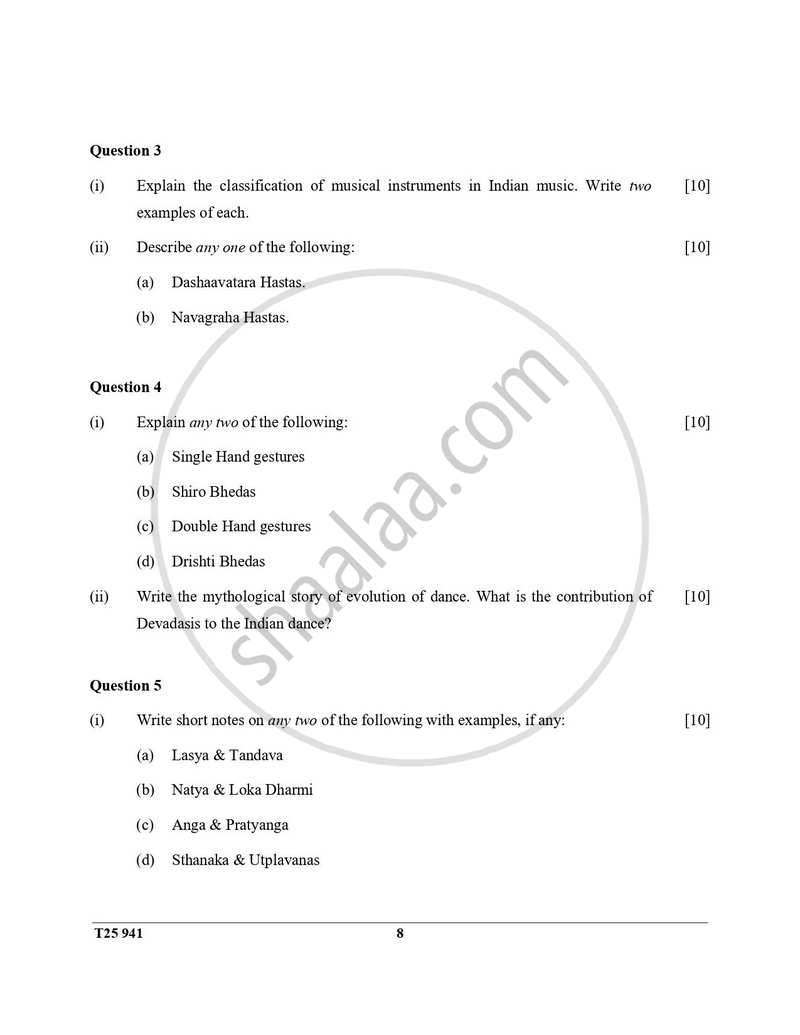 Indian Dance 2024-2025 ICSE Class 10  - CISCE (Council for the Indian School Certificate Examinations) question paper with PDF download