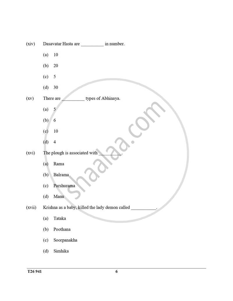 Indian Dance 2025-2026 ICSE Class 10 - CISCE (Council for the Indian School Certificate Examinations) question paper with PDF download