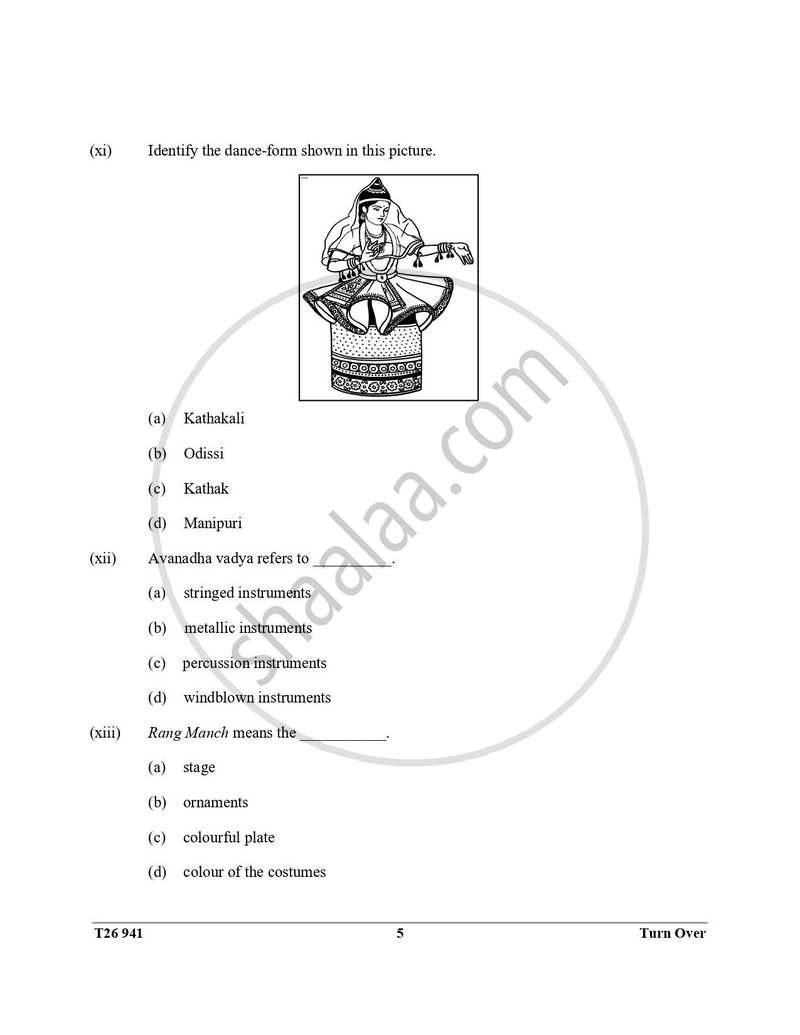 Indian Dance 2025-2026 ICSE Class 10 - CISCE (Council for the Indian School Certificate Examinations) question paper with PDF download