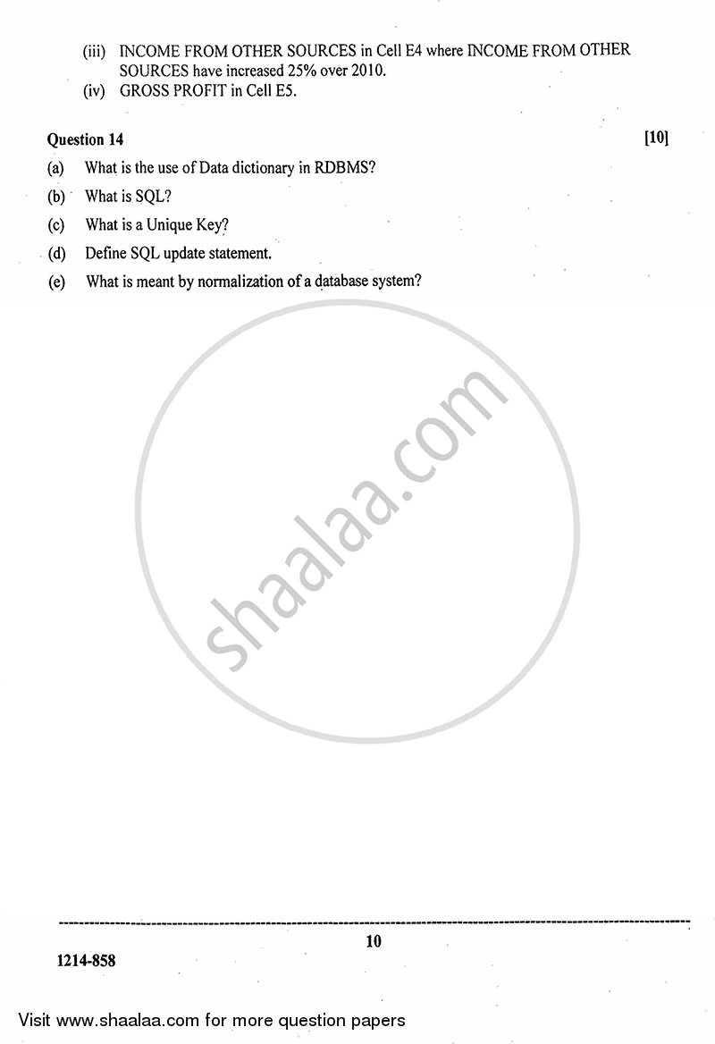 Accounts 2013-2014 - I.S.C. - Class 12 - CISCE (Council for the Indian School Certificate Examinations) question paper with PDF download