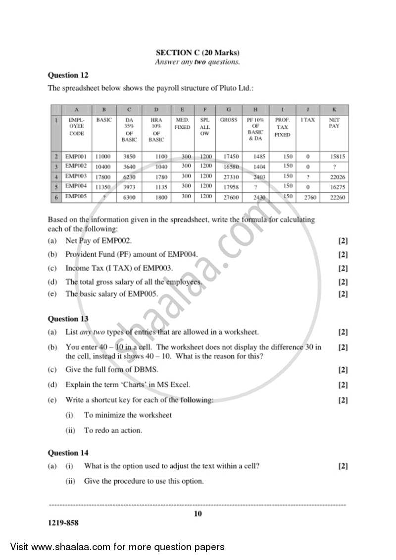 Accounts 2018-2019 - I.S.C. - Class 12 - CISCE (Council for the Indian School Certificate Examinations) question paper with PDF download