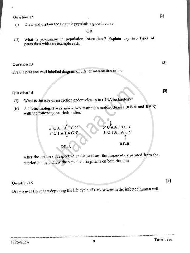 Biology (Theory) 2024-2025 - I.S.C. - ISC Class 12 - CISCE (Council for the Indian School Certificate Examinations) question paper with PDF download