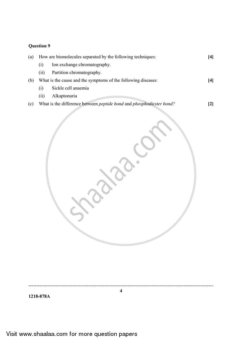 Biotechnology (Theory) 2017-2018 - I.S.C. - Class 12 - CISCE (Council for the Indian School Certificate Examinations) question paper with PDF download
