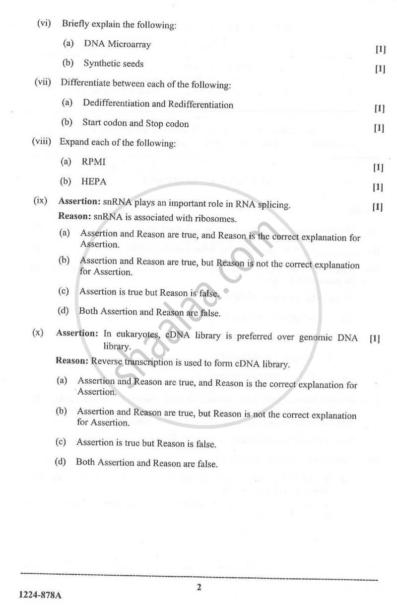 Biotechnology (Theory) 2023-2024 - I.S.C. - ISC Class 12 - CISCE (Council for the Indian School Certificate Examinations) question paper with PDF download