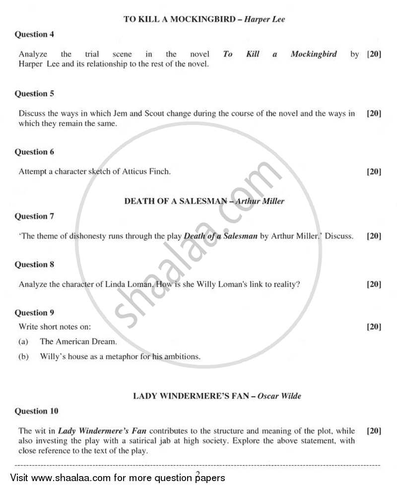 Elective English 2010-2011 - I.S.C. - Class 12 - CISCE (Council for the Indian School Certificate Examinations) question paper with PDF download