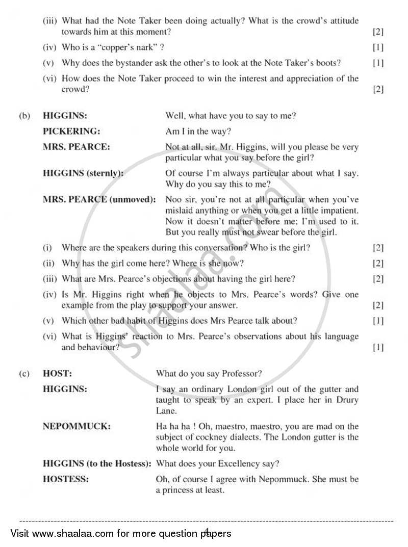 Elective English 2011-2012 - I.S.C. - Class 12 - CISCE (Council for the Indian School Certificate Examinations) question paper with PDF download