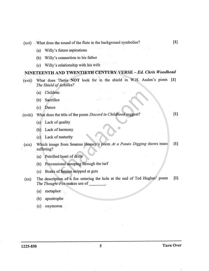 Elective English 2024-2025 - I.S.C. - Class 12 - CISCE (Council for the Indian School Certificate Examinations) question paper with PDF download