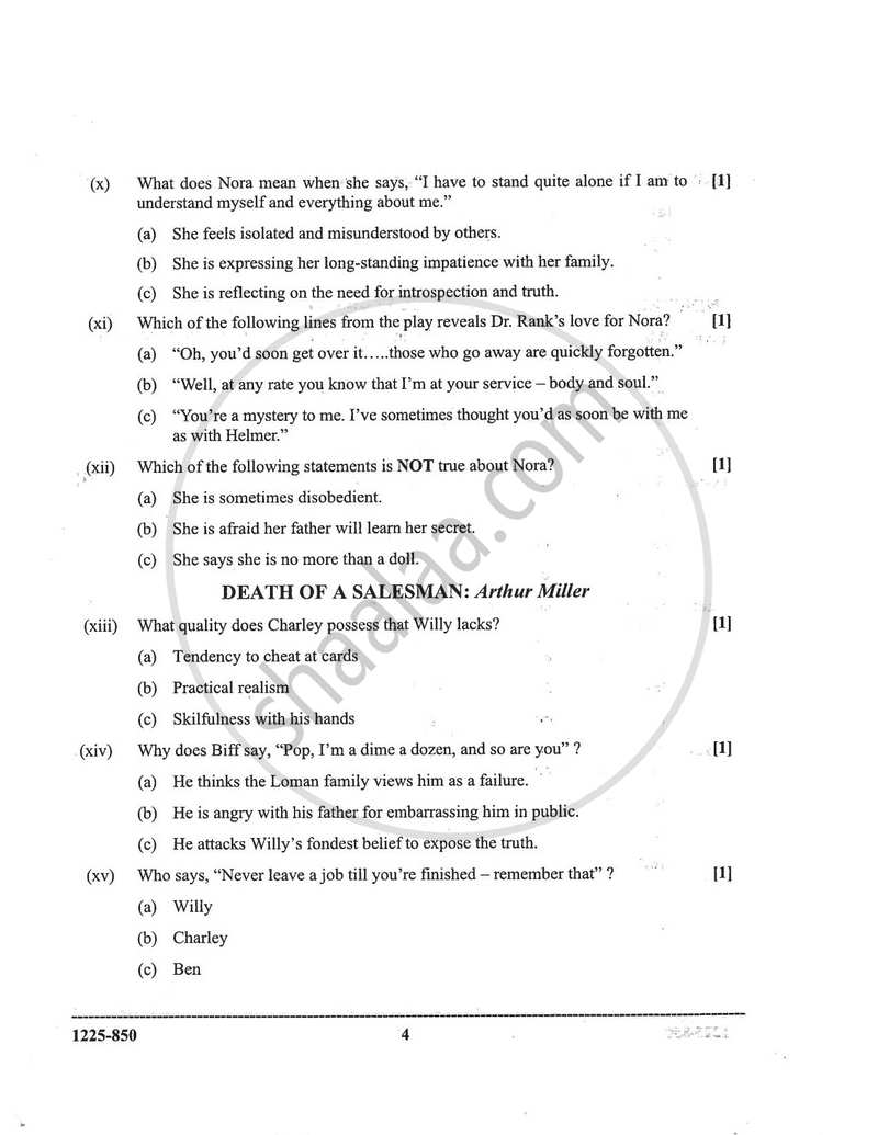 Elective English 2024-2025 - I.S.C. - Class 12 - CISCE (Council for the Indian School Certificate Examinations) question paper with PDF download