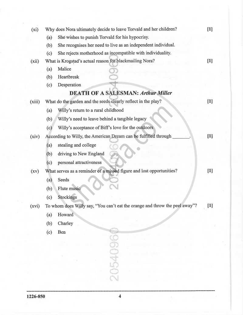 Elective English 2025-2026 - I.S.C. - Class 12 - CISCE (Council for the Indian School Certificate Examinations) question paper with PDF download