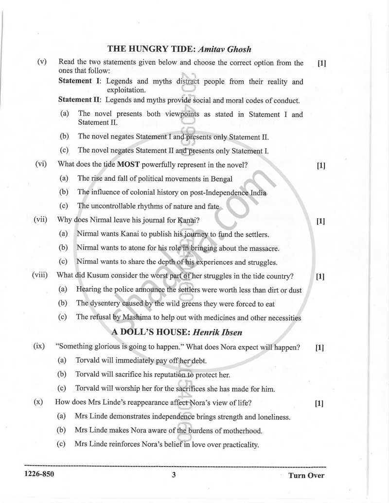 Elective English 2025-2026 - I.S.C. - Class 12 - CISCE (Council for the Indian School Certificate Examinations) question paper with PDF download