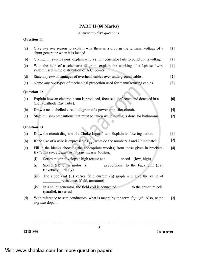 Electricity and Electronics 2017-2018 - I.S.C. - Class 12 - CISCE (Council for the Indian School Certificate Examinations) question paper with PDF download