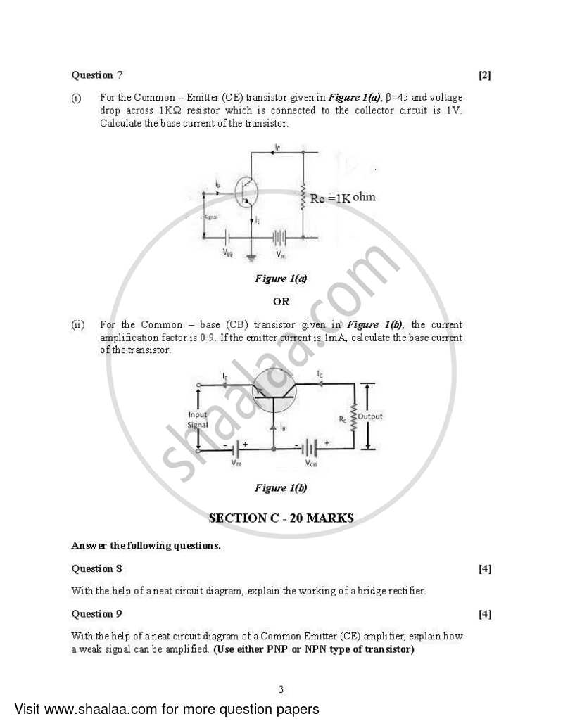 Electricity and Electronics 2021-2022 - I.S.C. - Class 12 - CISCE (Council for the Indian School Certificate Examinations) question paper with PDF download