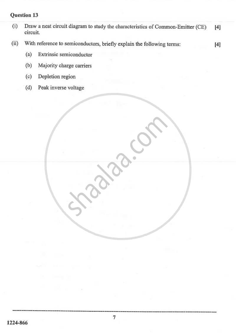 Electricity and Electronics 2023-2024 - I.S.C. - ISC Class 12 - CISCE (Council for the Indian School Certificate Examinations) question paper with PDF download