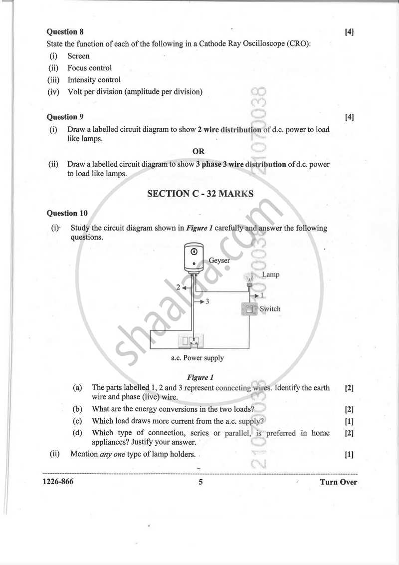 Electricity and Electronics 2025-2026 - I.S.C. - ISC Class 12 - CISCE (Council for the Indian School Certificate Examinations) question paper with PDF download