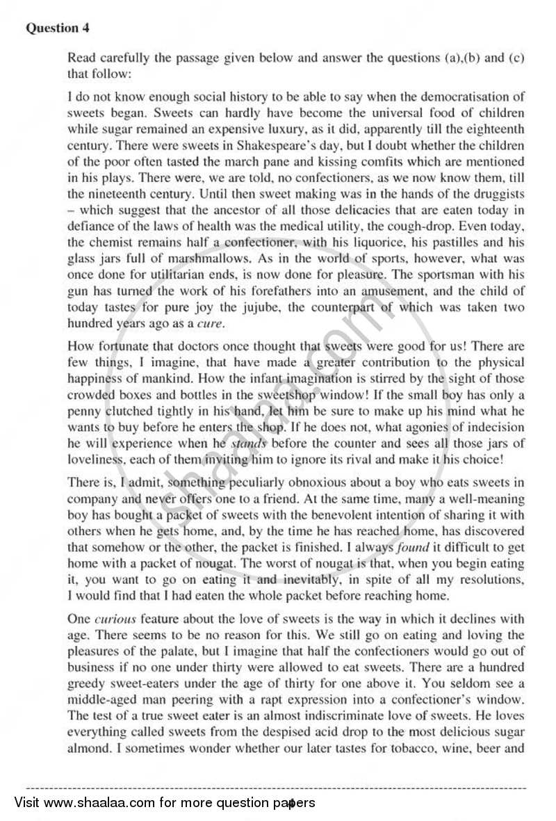 English Language 2010-2011 - I.S.C. - Class 12 - CISCE (Council for the Indian School Certificate Examinations) question paper with PDF download