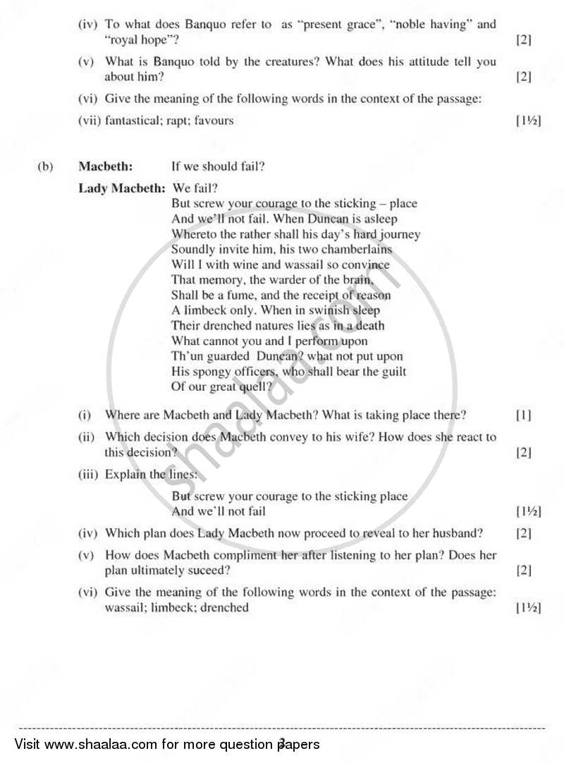 English Literature 2010-2011 - I.S.C. - Class 12 - CISCE (Council for the Indian School Certificate Examinations) question paper with PDF download