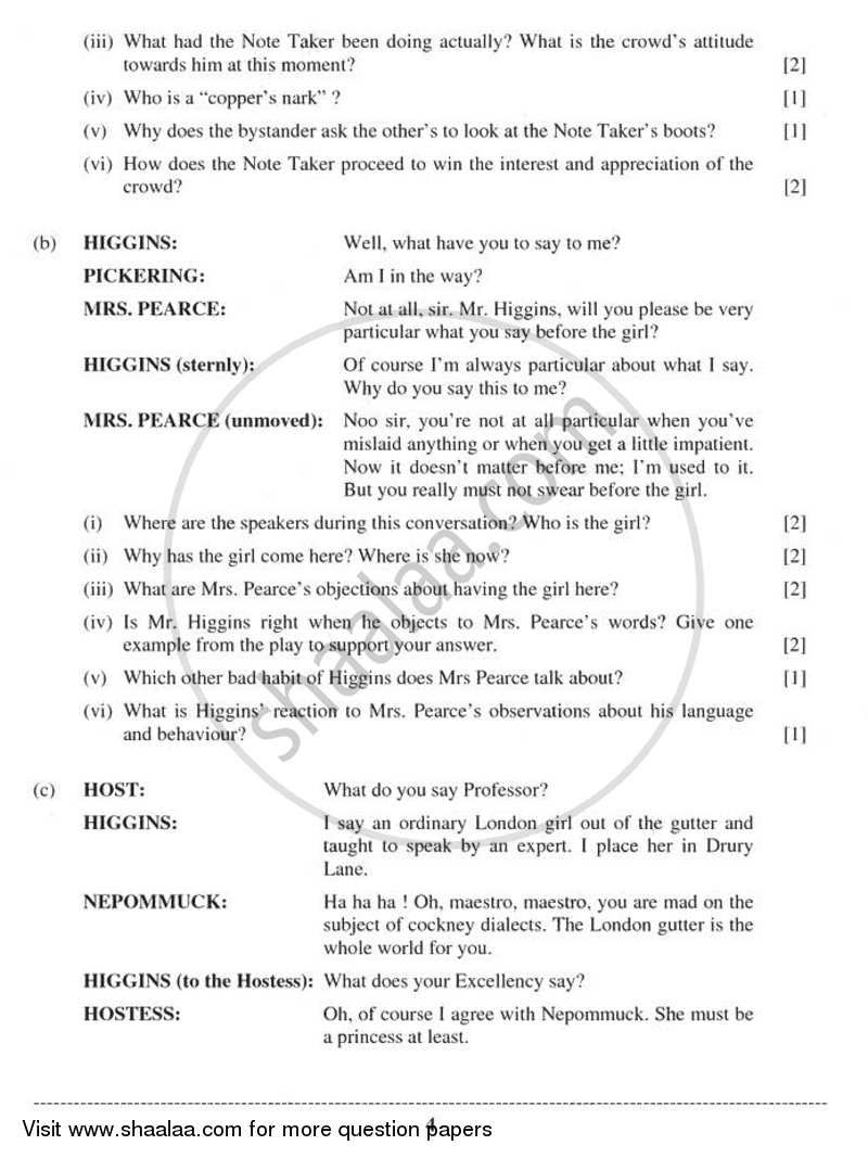 English Literature 2010-2011 - I.S.C. - Class 12 - CISCE (Council for the Indian School Certificate Examinations) question paper with PDF download