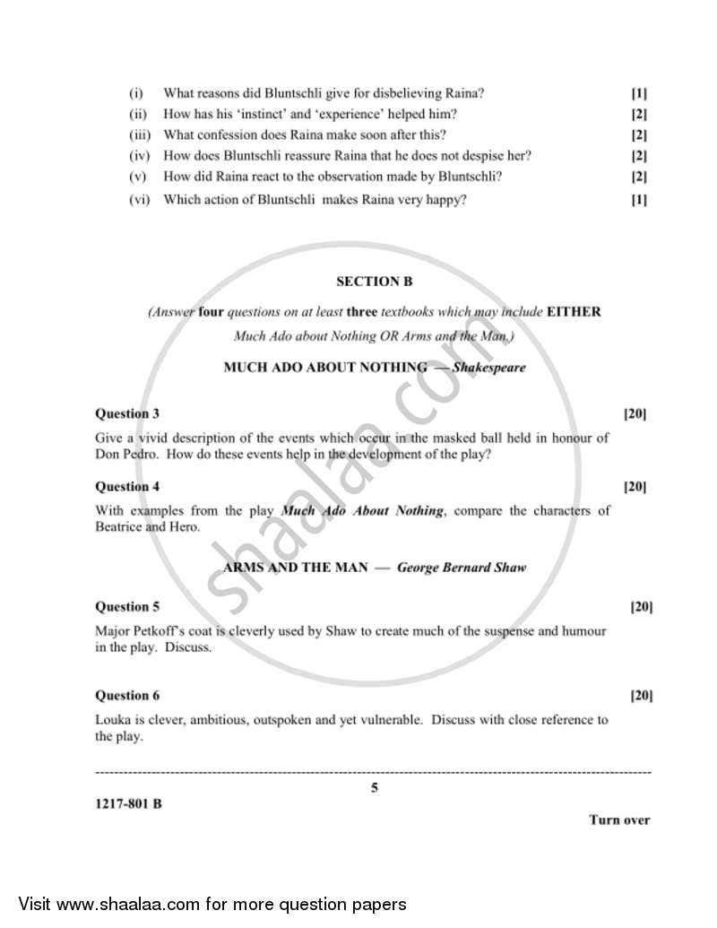 English Literature 2016-2017 - I.S.C. - Class 12 - CISCE (Council for the Indian School Certificate Examinations) question paper with PDF download