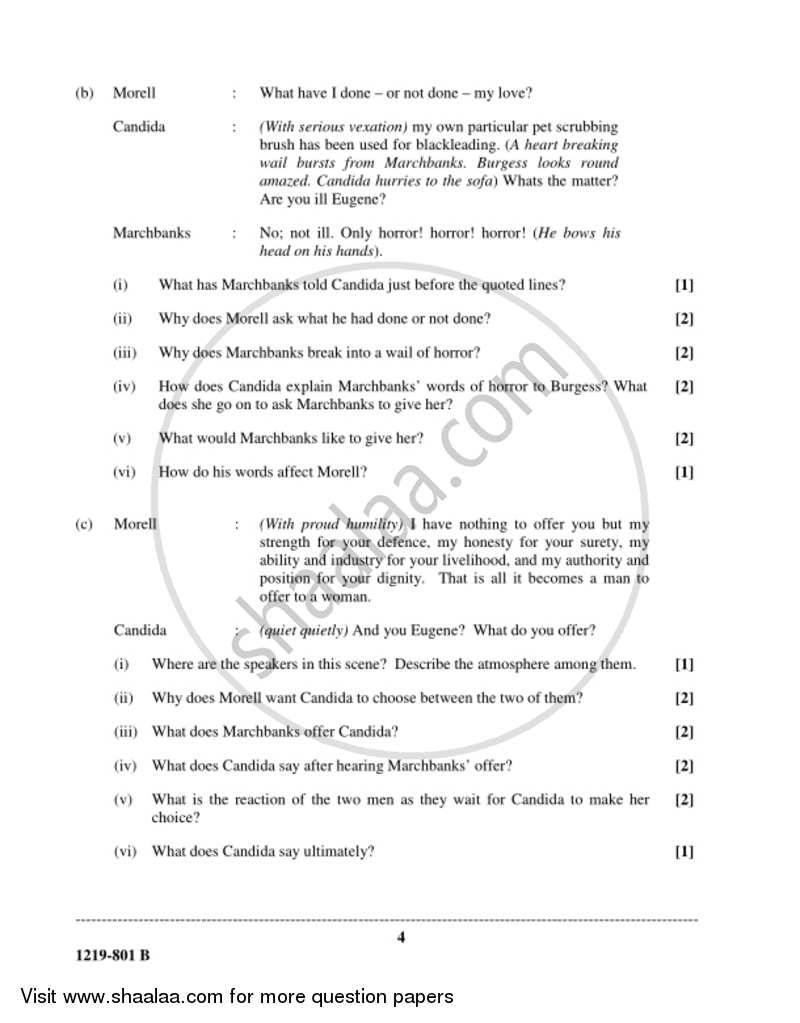 English Literature 2018-2019 - I.S.C. - Class 12 - CISCE (Council for the Indian School Certificate Examinations) question paper with PDF download