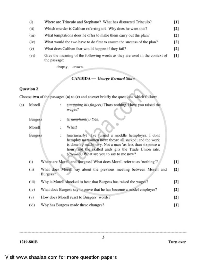 English Literature 2018-2019 - I.S.C. - Class 12 - CISCE (Council for the Indian School Certificate Examinations) question paper with PDF download