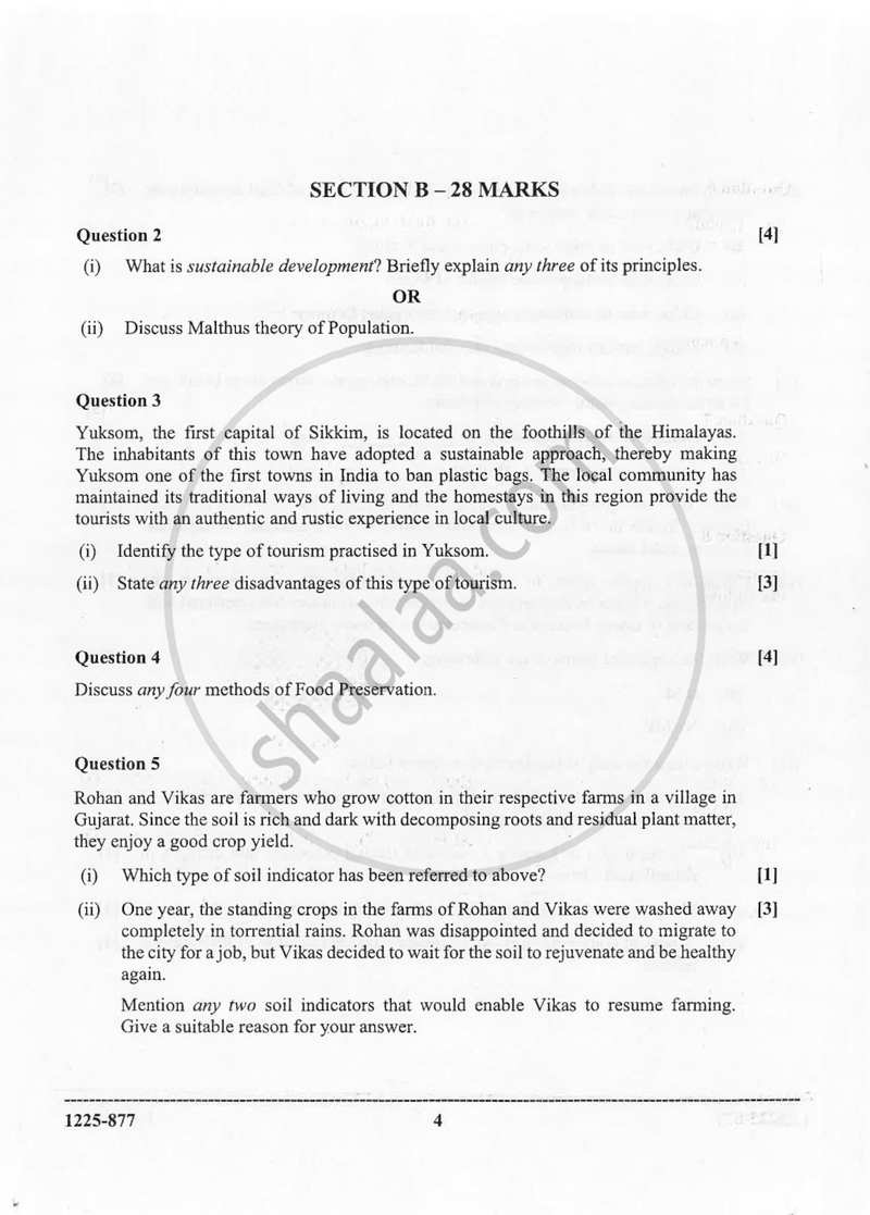 Environmental Science (Theory) 2024-2025 - I.S.C. - Class 12 - CISCE (Council for the Indian School Certificate Examinations) question paper with PDF download