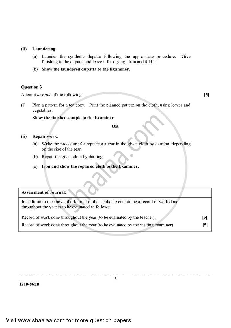 Fashion Designing (Practical) 2017-2018 - I.S.C. - Class 12 - CISCE (Council for the Indian School Certificate Examinations) question paper with PDF download