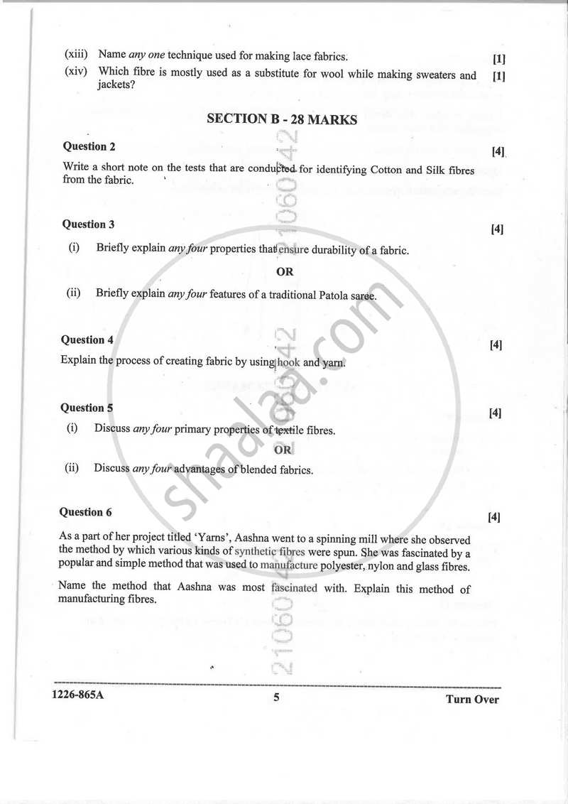 Fashion Designing (Theory) 2025-2026 - I.S.C. - Class 12 - CISCE (Council for the Indian School Certificate Examinations) question paper with PDF download
