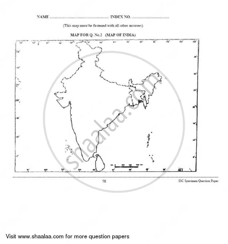 Geography 2010-2011 - I.S.C. - Class 12 - CISCE (Council for the Indian School Certificate Examinations) question paper with PDF download