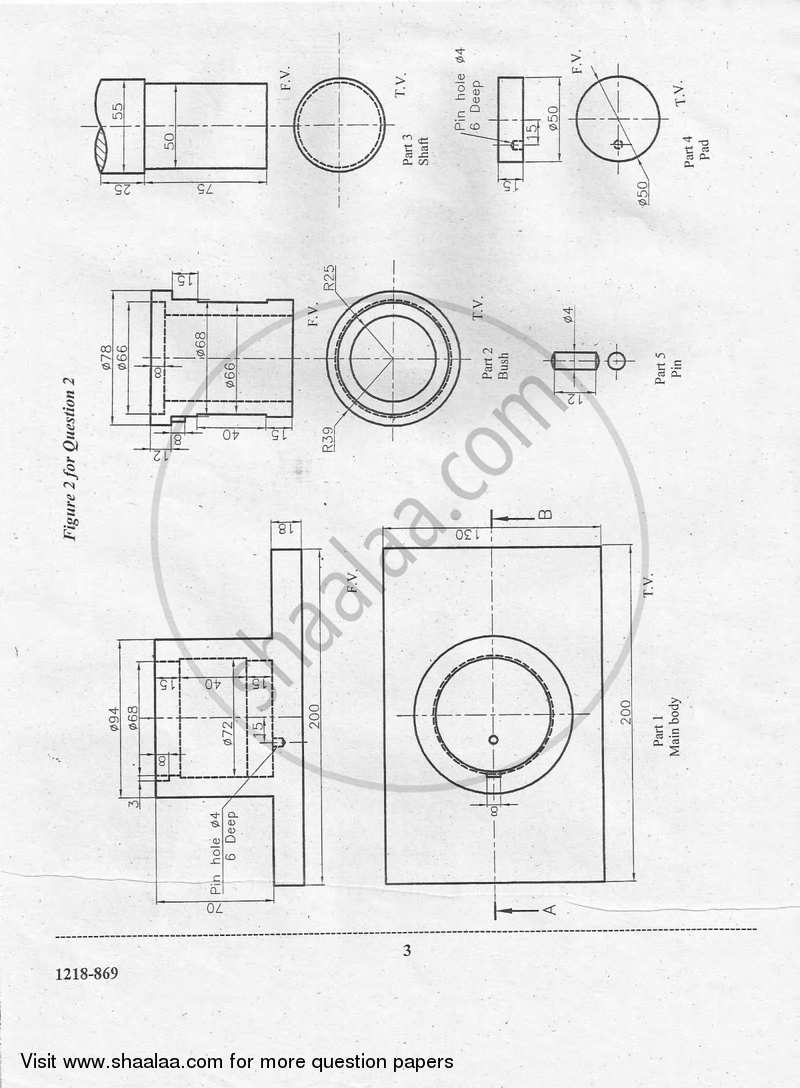 Geometrical and Mechanical Drawing 2017-2018 - I.S.C. - Class 12 - CISCE (Council for the Indian School Certificate Examinations) question paper with PDF download