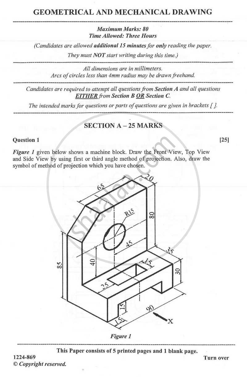 Geometrical and Mechanical Drawing 2023-2024 - I.S.C. - ISC Class 12 - CISCE (Council for the Indian School Certificate Examinations) question paper with PDF download