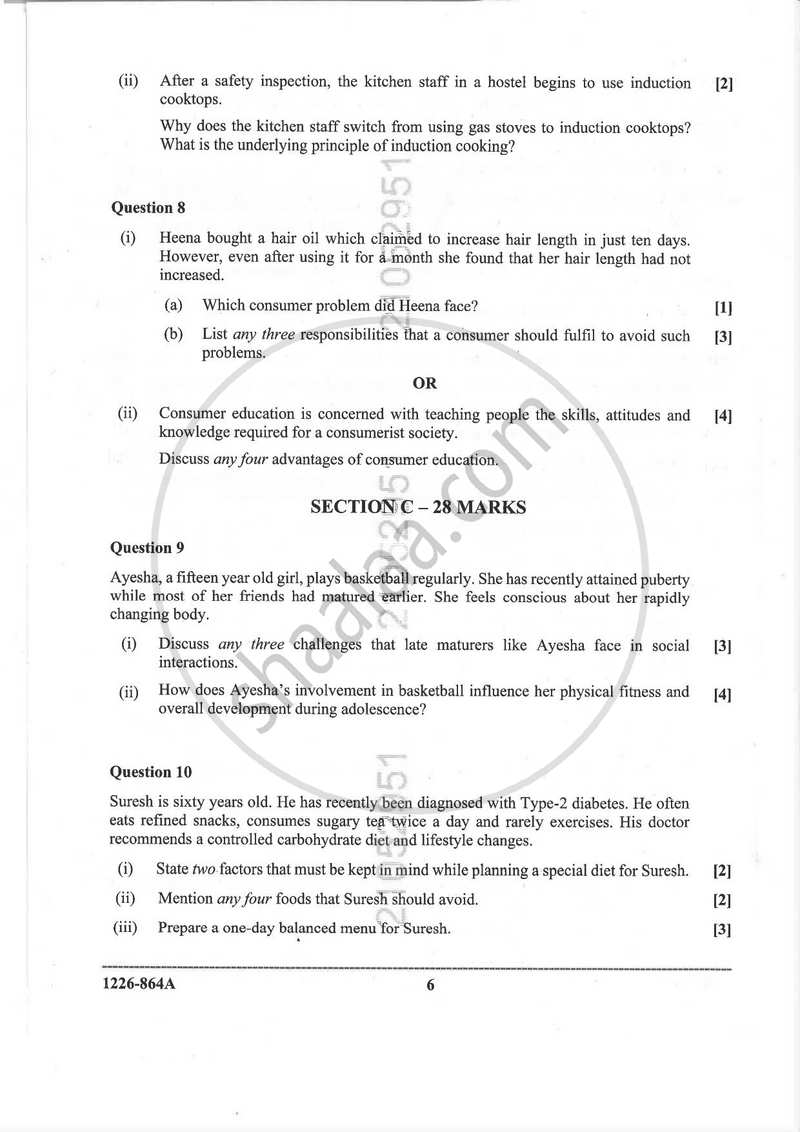 Home Science (Theory) 2025-2026 - I.S.C. - Class 12 - CISCE (Council for the Indian School Certificate Examinations) question paper with PDF download