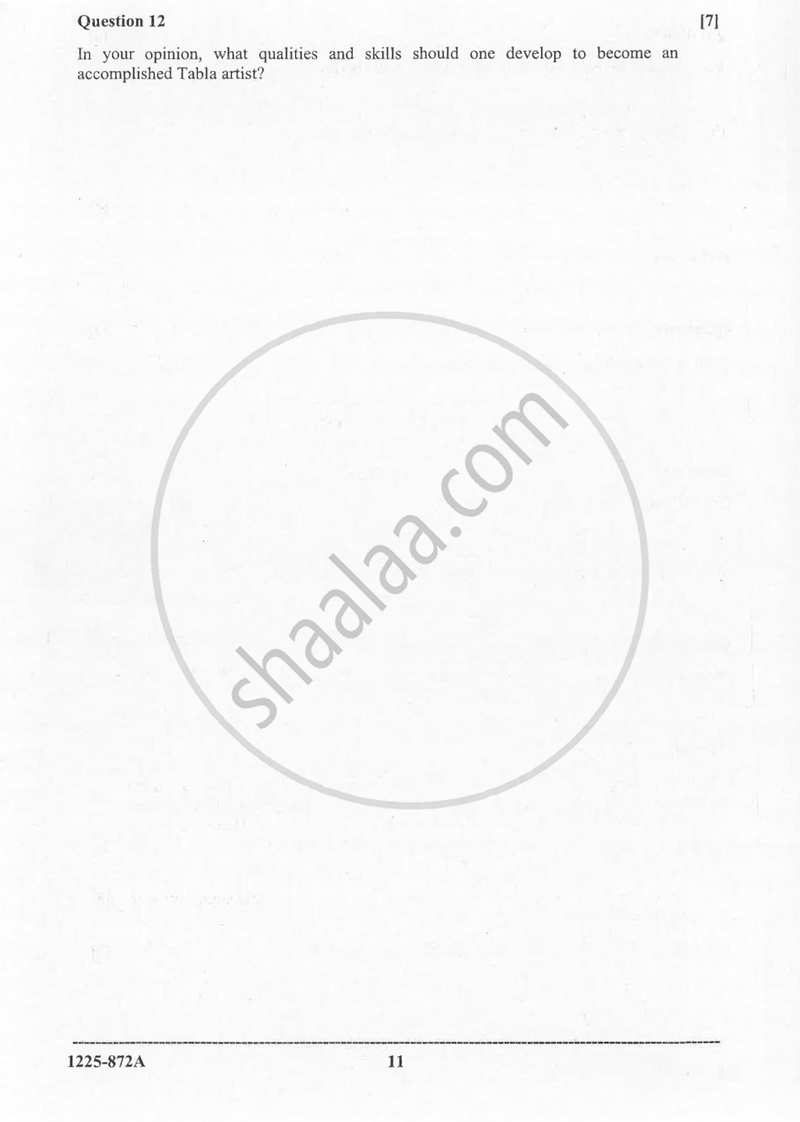 Indian Music - Hindustani (Theory) 2024-2025 - I.S.C. - Class 12 - CISCE (Council for the Indian School Certificate Examinations) question paper with PDF download
