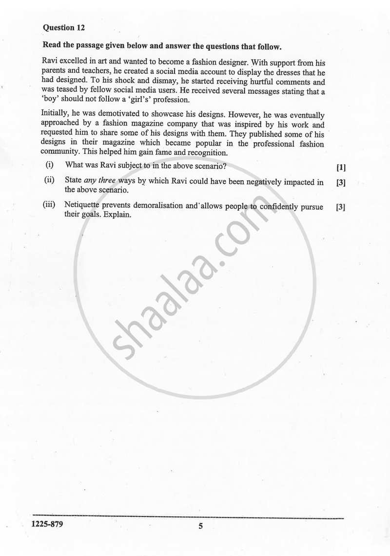Mass Media and Communication 2024-2025 - I.S.C. - Class 12 - CISCE (Council for the Indian School Certificate Examinations) question paper with PDF download