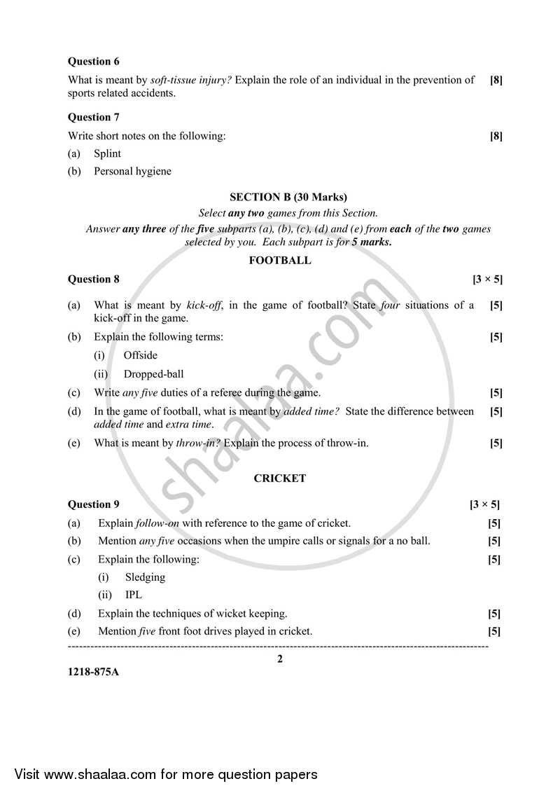 Physical Education (Theory) 2017-2018 - I.S.C. - Class 12 - CISCE (Council for the Indian School Certificate Examinations) question paper with PDF download