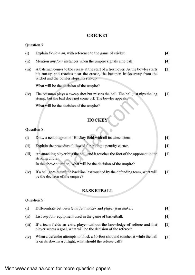 Physical Education (Theory) 2021-2022 - I.S.C. - Class 12 - CISCE (Council for the Indian School Certificate Examinations) question paper with PDF download