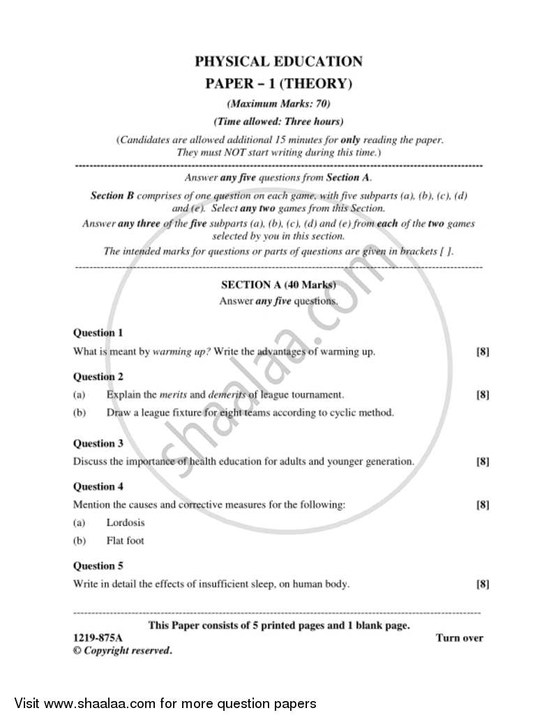 2023 PHYSICAL EDUCATION QUESTION PAPER CLASS 12 ISC visual data 7
