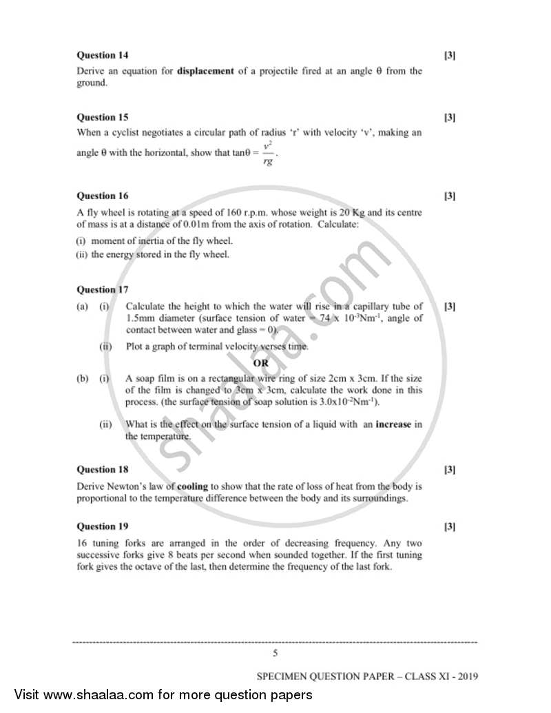 Physics (Theory) 2018-2019 - I.S.C. - Class 11 - CISCE (Council for the Indian School Certificate Examinations) question paper with PDF download