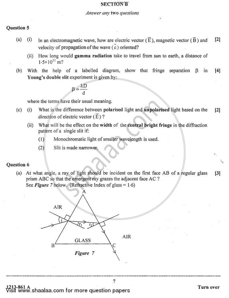 Physics (Theory) 2012-2013 - I.S.C. - Class 12 - CISCE (Council for the Indian School Certificate Examinations) question paper with PDF download
