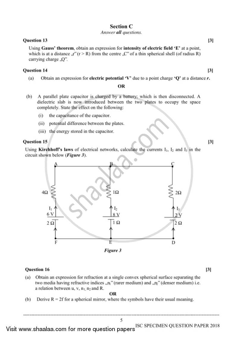 Physics (Theory) 2017-2018 - I.S.C. - Class 12 - CISCE (Council for the Indian School Certificate Examinations) question paper with PDF download