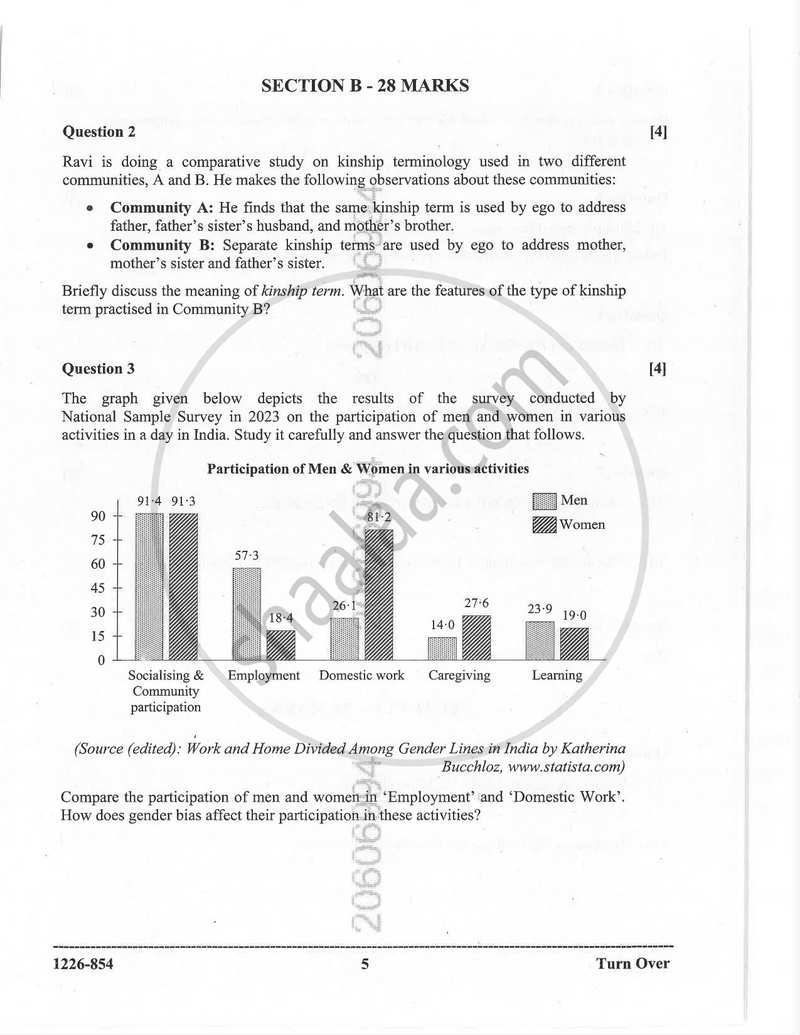 Sociology 2025-2026 - I.S.C. - Class 12 - CISCE (Council for the Indian School Certificate Examinations) question paper with PDF download