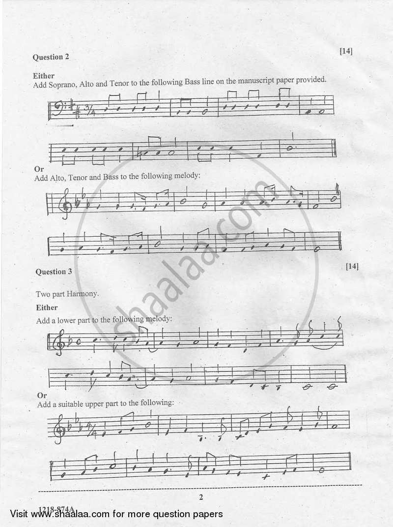 Western Music (Theory) 2017-2018 - I.S.C. - Class 12 - CISCE (Council for the Indian School Certificate Examinations) question paper with PDF download