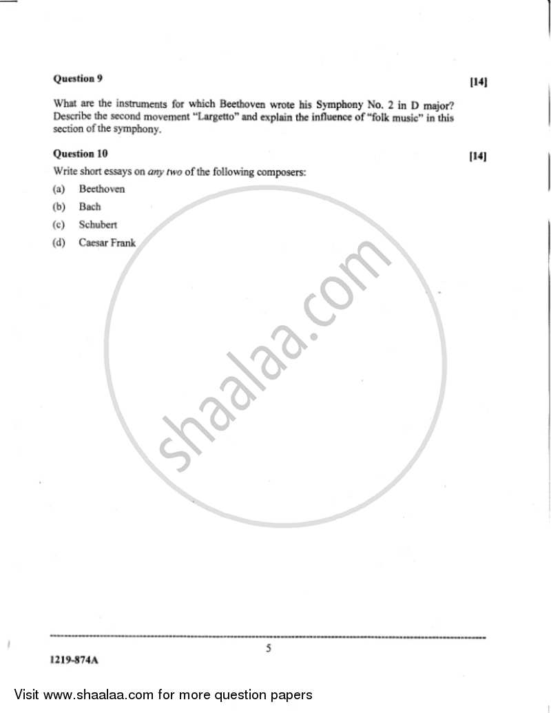 Western Music (Theory) 2018-2019 - I.S.C. - Class 12 - CISCE (Council for the Indian School Certificate Examinations) question paper with PDF download