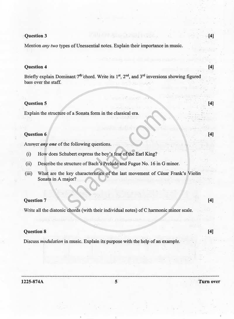 Western Music (Theory) 2024-2025 - I.S.C. - Class 12 - CISCE (Council for the Indian School Certificate Examinations) question paper with PDF download